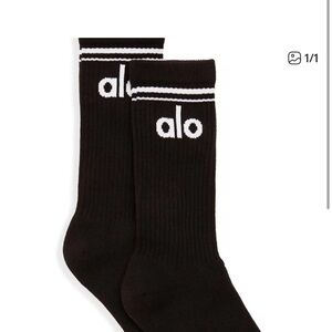ALO Yoga Black Socks with White Accents